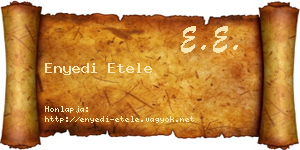 Enyedi Etele névjegykártya